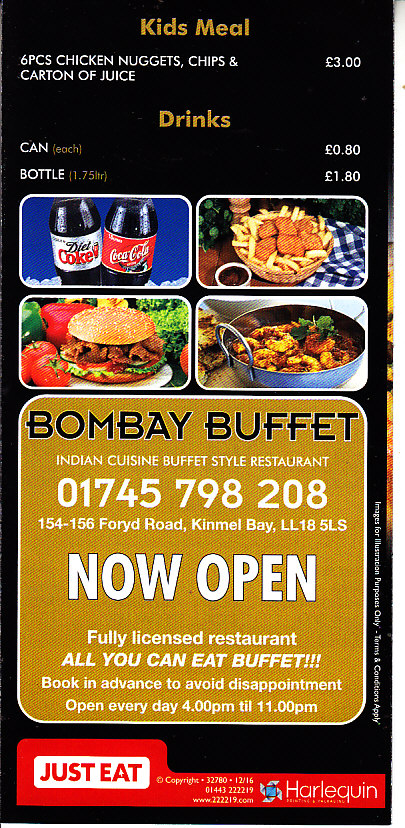 Bombay buffet Indian in Kinmel Bay LL18