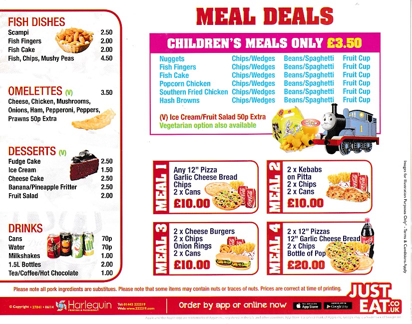 Menu of Karanz Rhyl, Pizza Kebabs