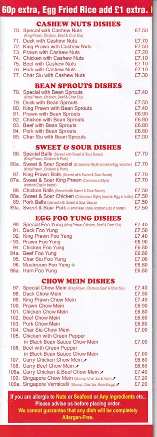 Pensarn Fish and Chips Menu