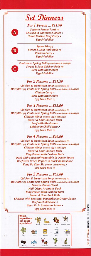 Pensarn Fish and Chips Menu