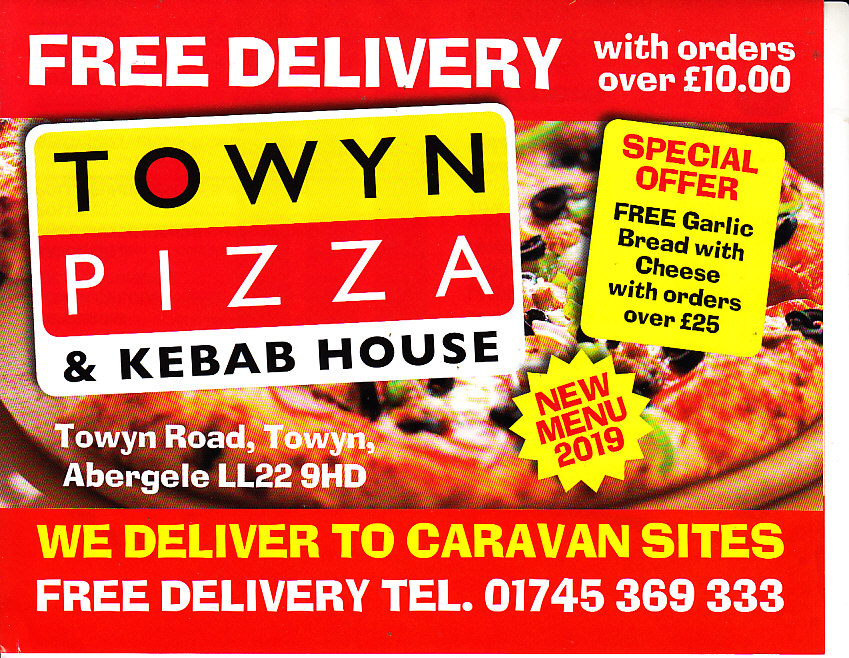 towyn pizza kebab menu