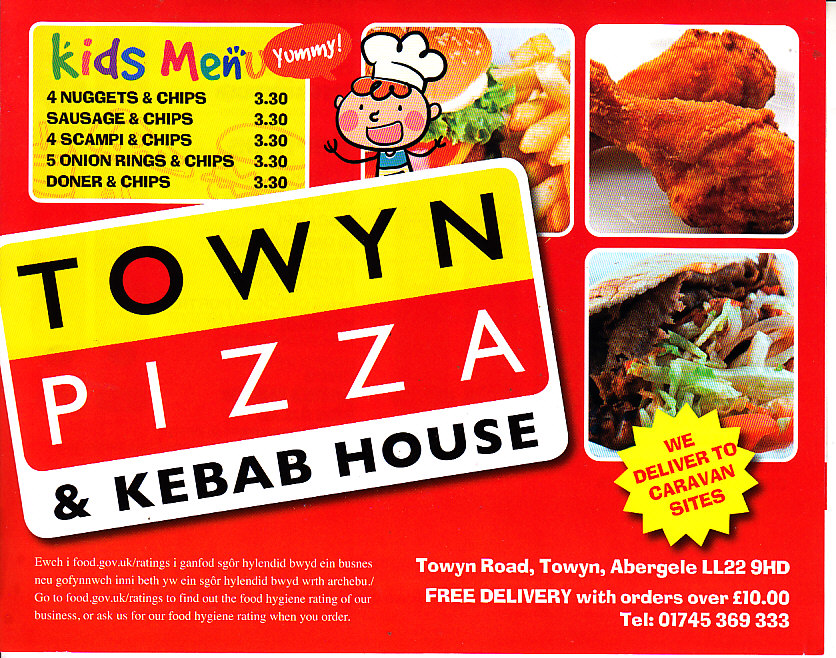 towyn pizza kebab menu