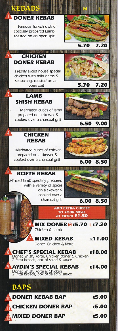 Aydins kebabs in Colwyn Bay LL29