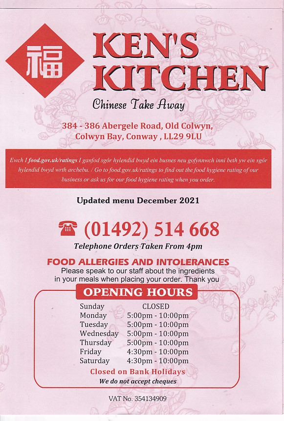 Kens Kitchen, Chinese in Colwyn Bay LL29