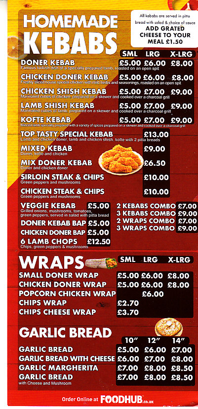 Top Tasty Kebab in Old Colwyn, Colwyn Bay LL29